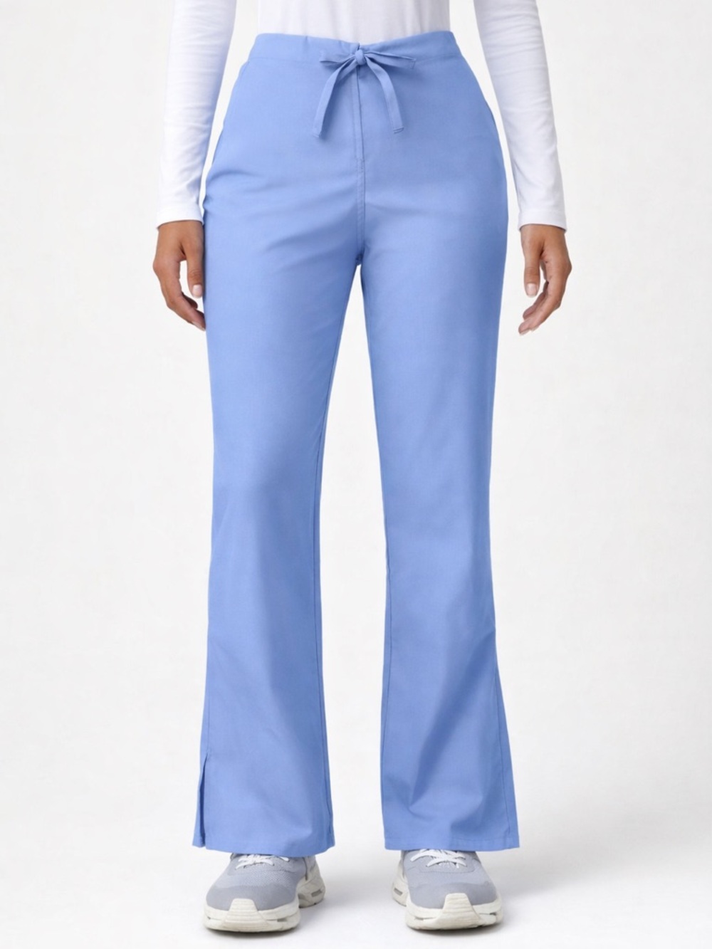 CHEROKEE Workwear 4101P Scrub Pants 2X Petite Ceil Blue Flare Drawstring NWOT